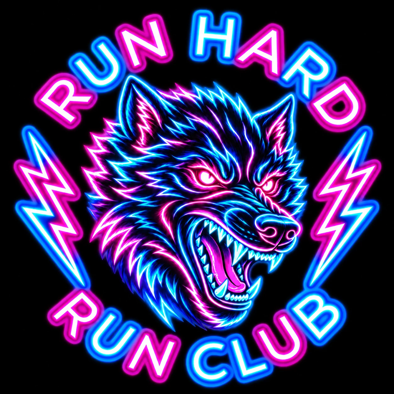 NEON WOLF RUN CLUB EXCLUSY